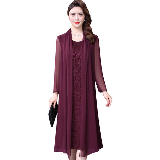 WXY-W-MX-2806真丝连衣裙秋装新款气质轻奢名媛假两件裙 商品图2