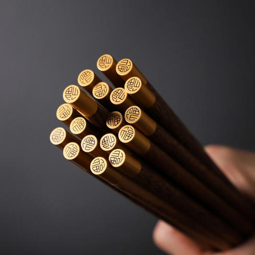 小不多福筷（10双装）|高档实木，不易腐蚀发霉，典雅含祝福 商品图0