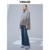 VIMAGE纬漫纪女装秋款宽松个性中性男友风格纹衬衫女V1409009 商品缩略图1
