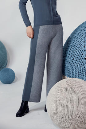  秋冬 加厚提花羊绒针织直筒裤 SJF92K167N