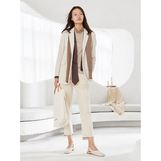 Famecoco范可儿秋季西装外套女韩版宽松英伦风休闲上衣F205AB007 商品图2