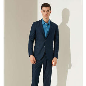 南4雅戈尔藏青色印花套西 货号YOTX272522FIY