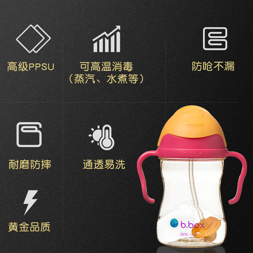 澳洲B.box吸管杯婴儿学饮杯迪士尼新款PPSU奶瓶三代宝宝重力球水杯 商品图6