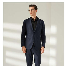 南4雅戈尔藏青格纹套西 货号YOTX212518FJA