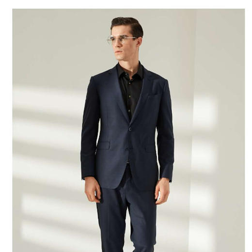 南4雅戈尔藏青格纹套西 货号YOTX212518FJA 商品图0