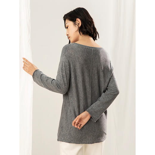 famecoco范可儿秋季上衣女长袖宽松气质打底毛衫F205DB004 商品图1