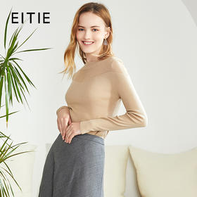 EITIE爱特爱冬季新款时尚通勤百搭显瘦打底圆领针织衫女套头6001704
