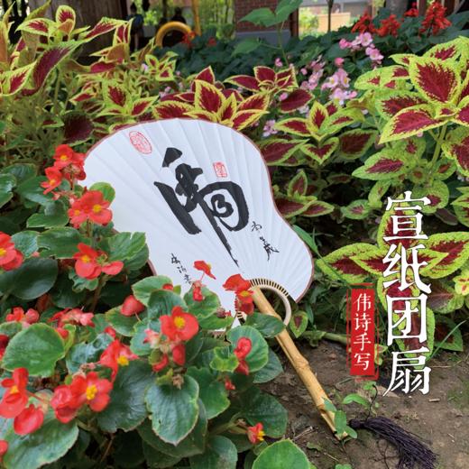 伟诗手写宣纸团扇 商品图2