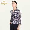 乔万尼新款衬衫女V领抽象涂鸦图案设计感宽松显瘦通勤风上衣ES3C567 商品缩略图1
