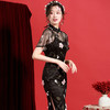 OYCP20183新款中国风优雅气质改良立领短袖蕾丝刺绣旗袍裙TZF 商品缩略图2