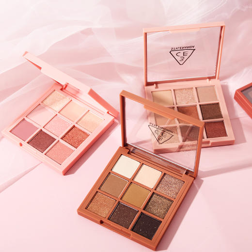 3ce3ce眼影九色盘9色overtake粉棕南瓜色哑光闪片九宫格