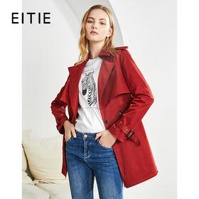 EITIE爱特爱女装秋季新款时尚洋气经典百搭显瘦风衣外套中长6004705