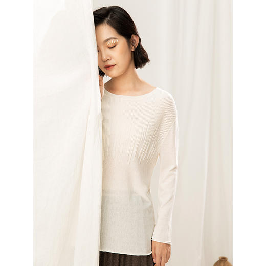 famecoco范可儿秋季上衣女长袖宽松气质打底毛衫F205DB004 商品图3