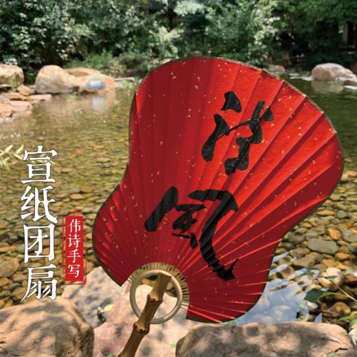 伟诗手写宣纸团扇 商品图8