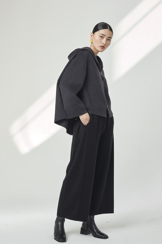  羊绒带帽拉链女外套 SJF92W819N 商品图5