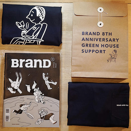 BranD × GREEN HOUSE联名款“Read and Taste”纯棉宽松夏季T恤 商品图3