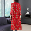 LYD-151131仿真丝新款中袖印花大码气质中长款大摆裙装 商品缩略图1