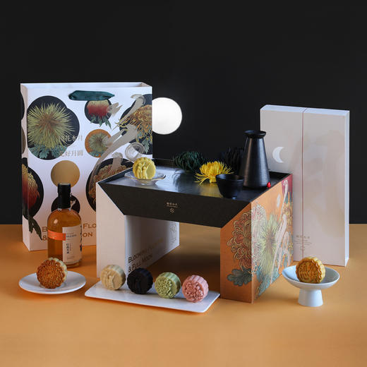 自然造物镜花水月月饼礼盒蛋黄流心创意手提中秋送礼团购定制 商品图1