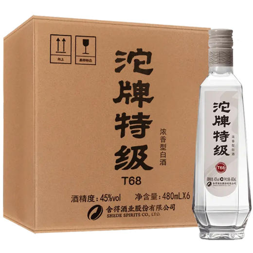 【长期有货】沱牌特级T68光瓶酒 45度浓香型白酒 整箱6瓶*480ml包邮 商品图0