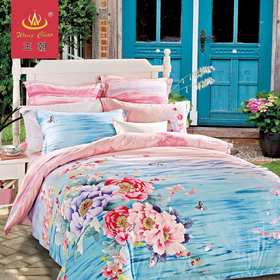 王朝家纺全棉磨毛四件套 诗情画意1.8m