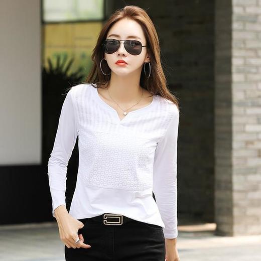 NYL3593080新款时尚气质修身V领短袖T恤 商品图1