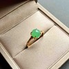 冰种阳绿翡翠蛋面戒指18k黄金镶嵌 商品缩略图1