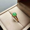 冰种阳绿翡翠蛋面戒指18k黄金镶嵌 商品缩略图4