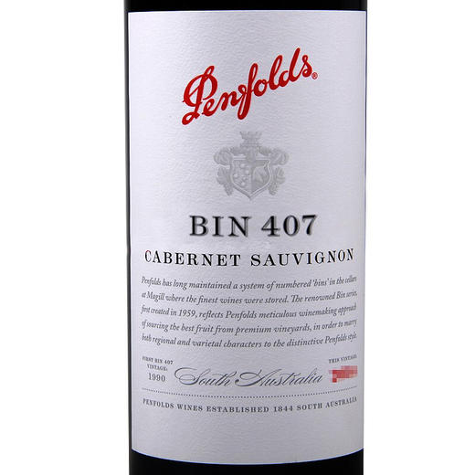奔富bin407赤霞珠干红葡萄酒澳洲原瓶进口 单支装 商品图1