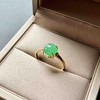 冰种阳绿翡翠蛋面戒指18k黄金镶嵌 商品缩略图6