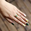 冰种阳绿翡翠蛋面戒指18k黄金镶嵌 商品缩略图10