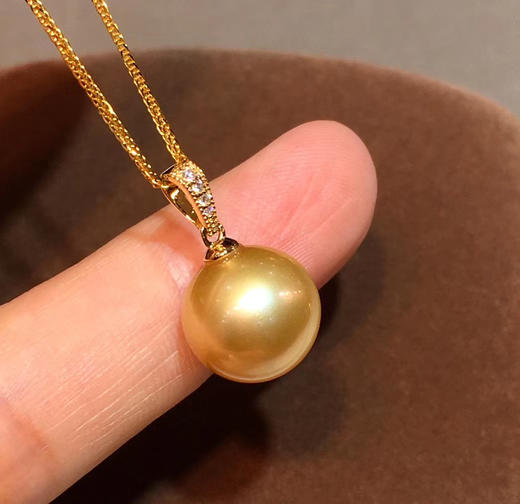 金珠吊坠特秒不议退天然南洋珍珠吊坠18k金钻石镶嵌珠径1112mm近正圆