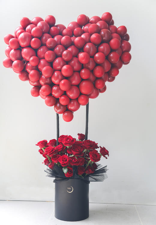 立体心形气球花桶