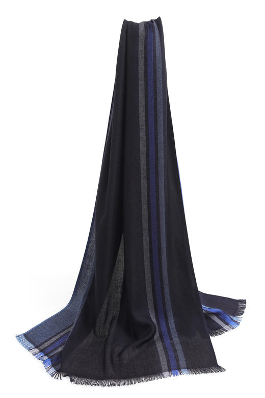  羊绒缎纹竖条围巾 SJF92P824N 商品图5