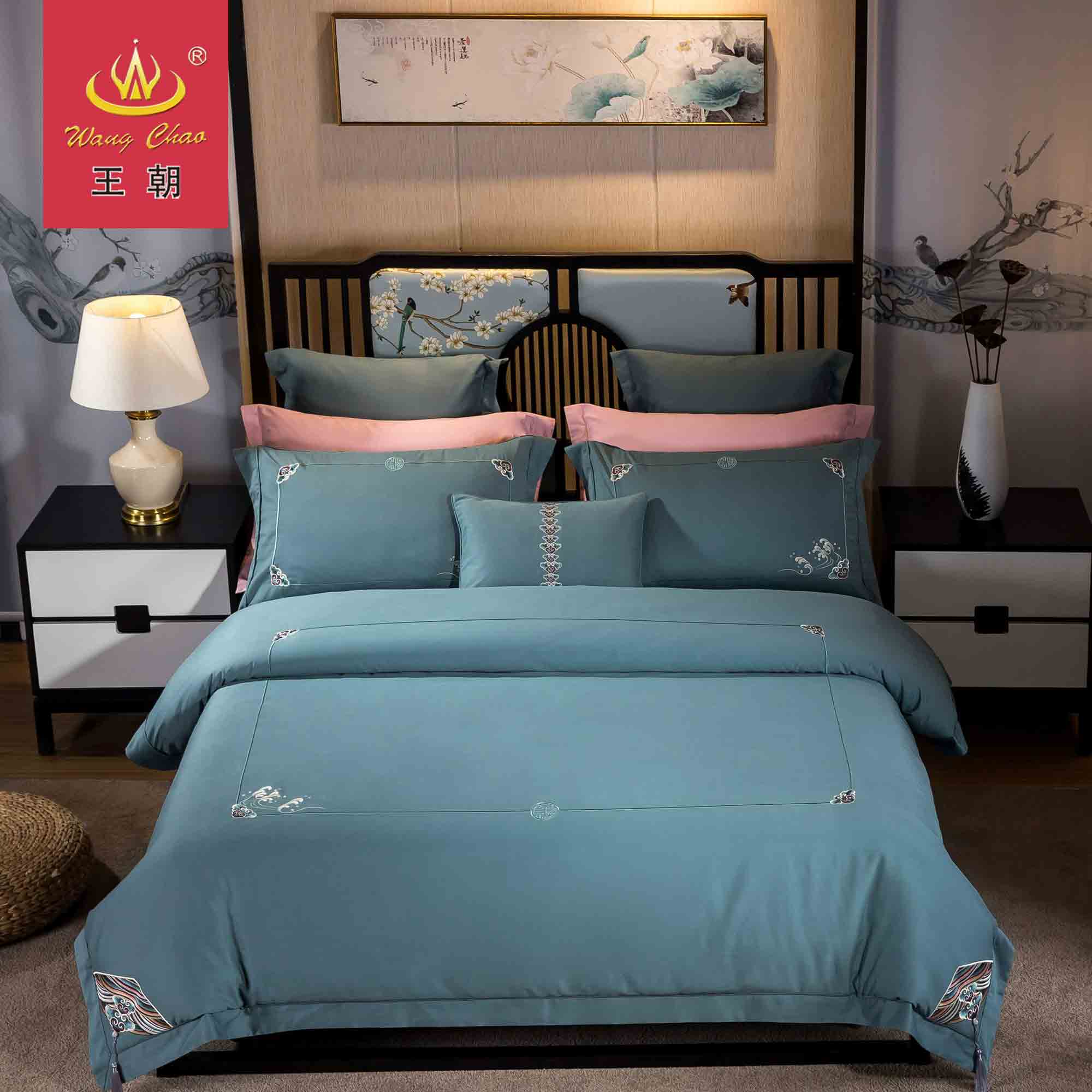 王朝家纺80长绒棉韶芳四件套