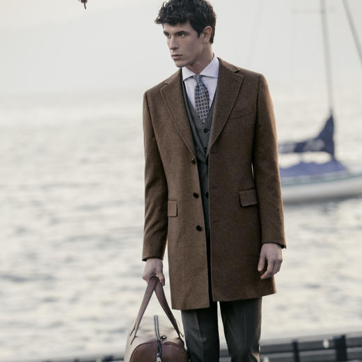 Stylbiella 羊绒羊毛深驼色切斯菲尔德大衣 商品图0