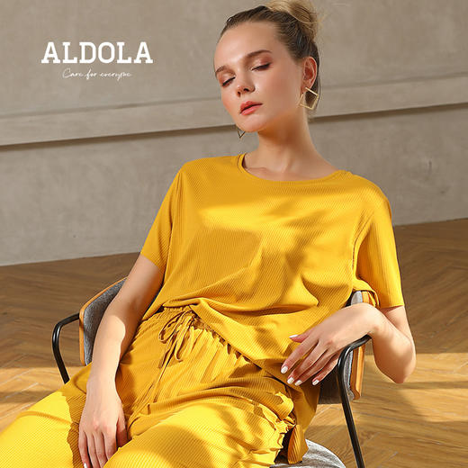 雅黛丽内衣2020夏季新品圆领睡衣女短袖长裤舒适家居服DYJ01020 商品图0