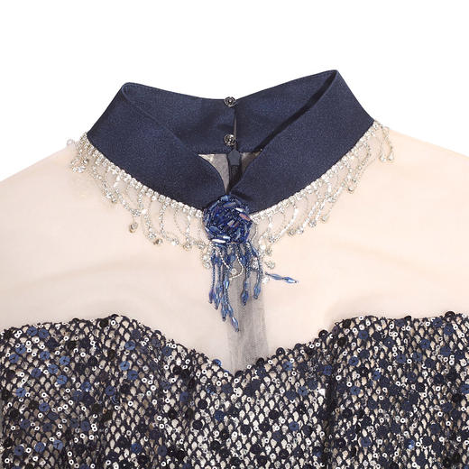 DLQ-A2586性感网纱礼服长款复古气质旗袍裙 商品图2