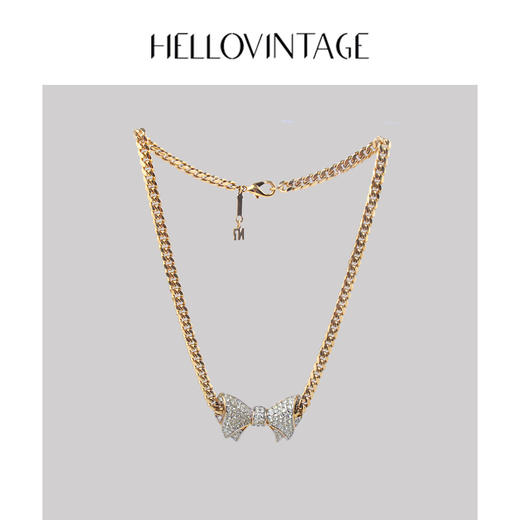 hellovintageninaricci孤项链莱茵石镶嵌