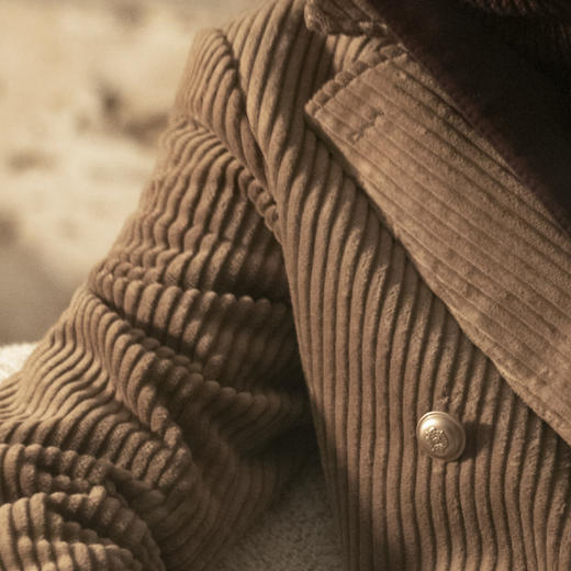 Stylbiella 灯芯绒埃及棉驼色切斯菲尔德大衣 商品图1