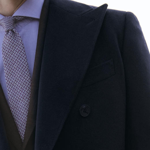 Stylbiella 羊绒羊毛深蓝色切斯菲尔德大衣 商品图1