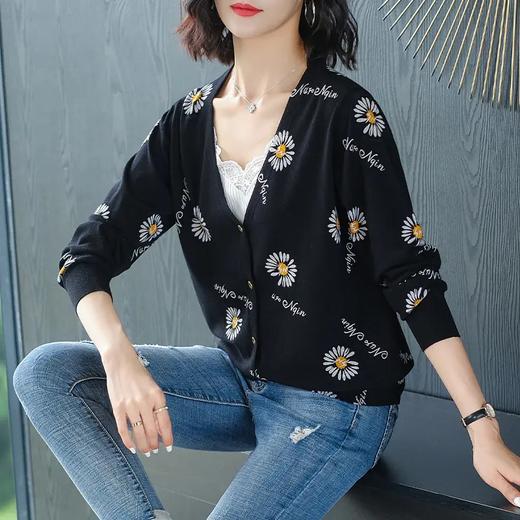 FCY-MD2810 2020新款印花短款针织开衫 商品图2