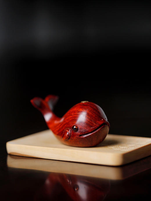 【青山特惠】小叶紫檀、紫光檀鲸鱼香插 （配送黄杨木底座） s27 商品图0