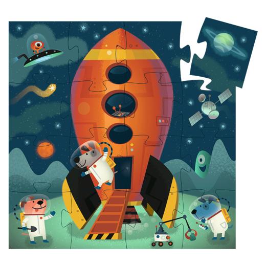 Djeco儿童益智3-4岁宝宝大块太空飞船平图拼图玩具16片入门级男孩 商品图0