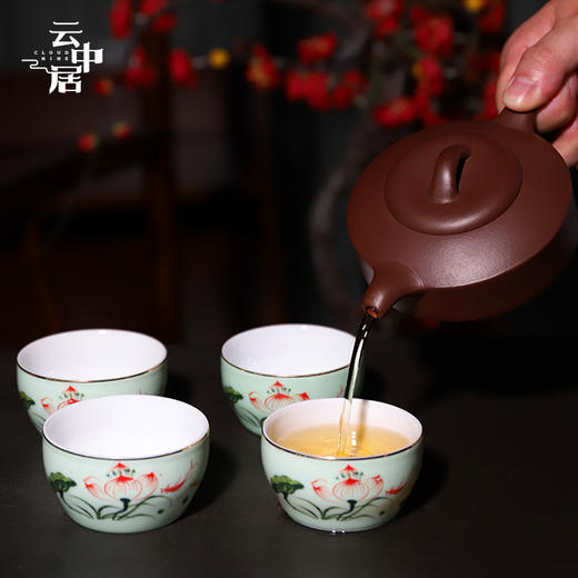 宜兴原矿手工压盖家用紫砂壶 商品图3