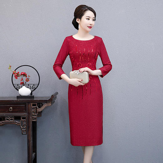 WXG-TH15喜宴旗袍高贵宴会妈妈装旗袍 商品图4