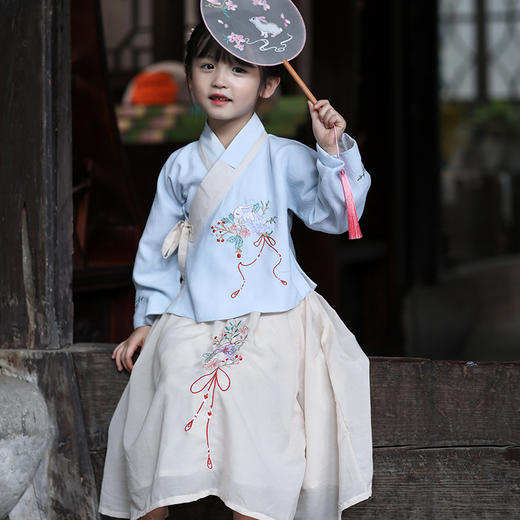 LLFS1035新款中国风优雅气质童装汉服裙两件套TZF 商品图4