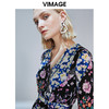 VIMAGE纬漫纪秋款个性时尚印花舒适显瘦修身收腰连衣裙V1407003 商品缩略图2