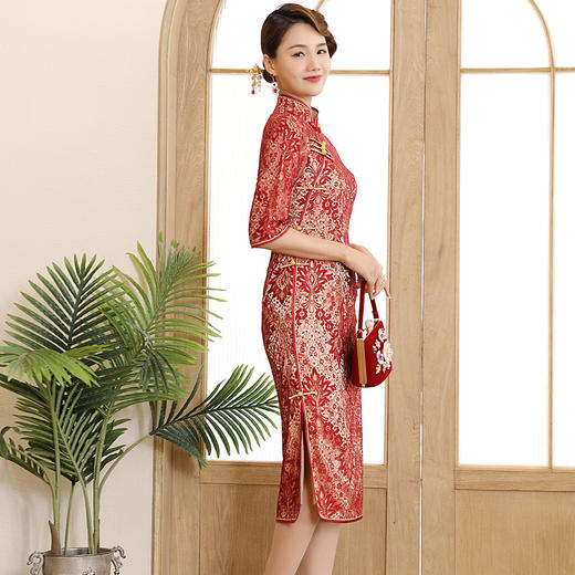 DLQ-A2682新款喜婆婆婚宴礼服妈妈装旗袍裙 商品图0