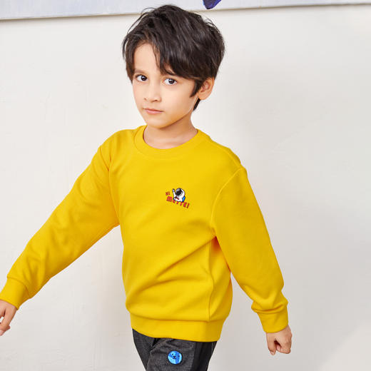 METTE童装新品圆领长袖卫衣2020秋中大男童纯色字母印花宽松上衣 商品图1