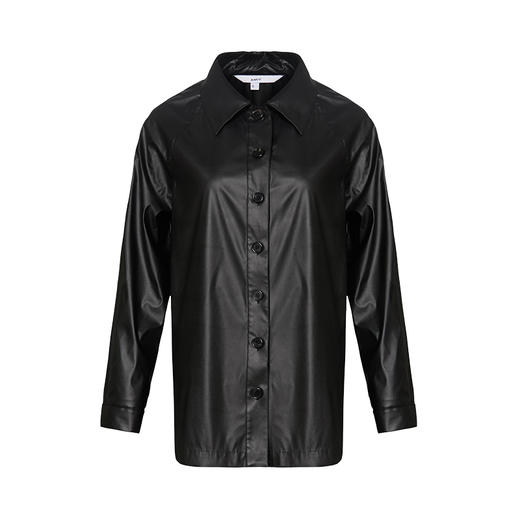 VIMAGE纬漫纪秋款个性时尚纯色百搭显瘦漆皮衬衫上衣女V1409013 商品图4